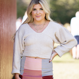 September Morning Ribbed Sweater - Oatmeal - Pink Peach Boutique
