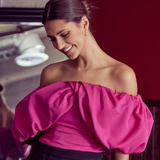Puff Sleeve Crop Top - Pink - Pink Peach Boutique