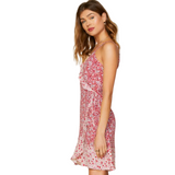 Red Floral Wrapped Dress - Pink Peach Boutique