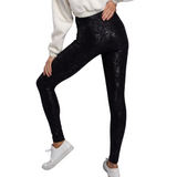 Black Glaze Foil Leggings - Pink Peach Boutique
