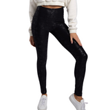 Black Glaze Foil Leggings - Pink Peach Boutique