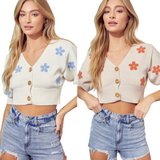 flower crop sweater