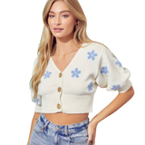 Short Sleeve Crop Floral Cardigan - Pink Peach Boutique