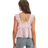 Pink Gingham Layered Top - Pink Peach Boutique