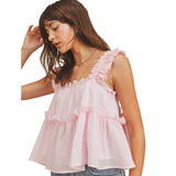 Pink Gingham Layered Top - Pink Peach Boutique