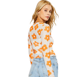 Ditsy Floral Mesh Top - Pink Peach Boutique