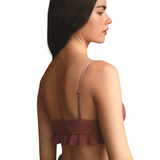 Ribbed Ruffle Brami Top - Pink Peach Boutique