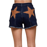 star denim shorts