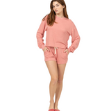 Lazy Days Two-Piece Lounge Set - Pink Peach Boutique