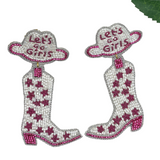 Let's Go Girls Beaded Boots - Pink Peach Boutique