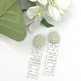 Bride Shimmer Drop Earrings - Pink Peach Boutique