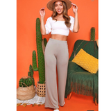 high waisted lounge pants - pink peach boutique