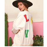 love graphic sweatshirt - pink peach boutique