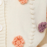 crochet flower cardigan sweater - pink peach boutique
