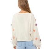 crochet flower cardigan sweater - pink peach boutique