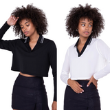 women's collared polo top - Pink Peach Boutique