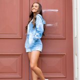 Blue Tie Dye  Romper - Pink Peach Boutique