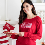 Better Not Pout Holiday Lounge Sweater- Red - Pink Peach Boutique
