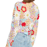 Flower Child Long Sleeve Crochet Top - Pink Peach Boutique