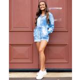 Blue Tie Dye  Romper - Pink Peach Boutique