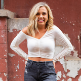 Spring Fling Crop Top - White - Pink Peach Boutique