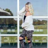 Lace Cutout Leggings - Cheetah - Pink Peach Boutique