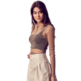 Fancy That Glitter Mesh Top - Pink Peach Boutique