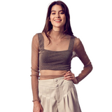 Fancy That Glitter Mesh Top - Pink Peach Boutique