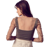 Fancy That Glitter Mesh Top - Pink Peach Boutique