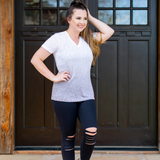 Mono B Ombre Dip Dye Top - Mocha - Pink Peach Boutique