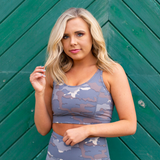 Blue Tundra Camo Sports Bra - Pink Peach Boutique