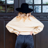 Beige Cable Crop Sweater - Pink Peach Boutique