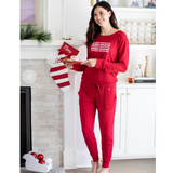Better Not Pout Holiday Lounge Sweater- Red - Pink Peach Boutique