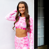 Pink Tie Dye Crop Top - Pink Peach Boutique