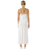 White Satin Midi Dress - Pink Peach Boutique