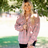 Plaid Flannel Shacket - Pink Peach Boutique