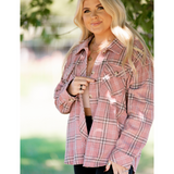 Plaid Flannel Shacket - Pink Peach Boutique