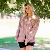 Plaid Flannel Shacket - Pink Peach Boutique