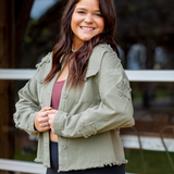 Star Patch Denim Jacket - Pink Peach Boutique
