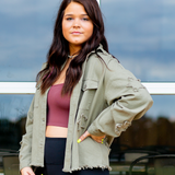 Star Patch Denim Jacket - Pink Peach Boutique