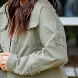 Star Patch Denim Jacket - Pink Peach Boutique