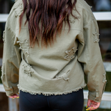 Star Patch Denim Jacket - Pink Peach Boutique