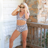 Cheetah High Waisted Swimsuit - Pink Peach Boutique