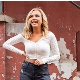 Spring Fling Crop Top - White - Pink Peach Boutique