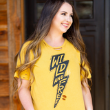 Stay Wild Lightning Bolt Mustard Shirt - Pink Peach Boutique
