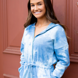 Blue Tie Dye  Romper - Pink Peach Boutique