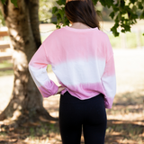 Tie Dye Smiley Sweatshirt - Pink Peach Boutique