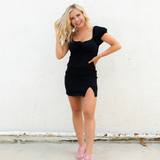Black Smock Dress - Pink Peach Boutique