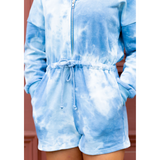 Blue Tie Dye  Romper - Pink Peach Boutique
