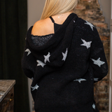Plush Star Hoodie - Black - Pink Peach Boutique